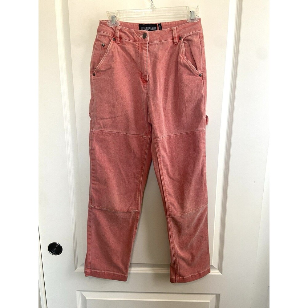 Wildfang The Essential Denim Work Pant Carpenter Jeans Muted Red Size Small